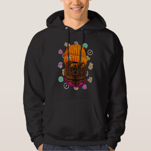 Veste À Capuche Hipster Alpaca Geek Nerd lunettes Animal Love Paix