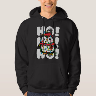 Veste À Capuche Ho Ho Ho Les lumières de Noël mignonne Penguin