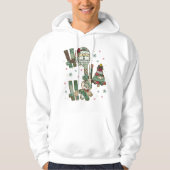Veste À Capuche Ho Ho Ho Patchwork de Noël Festif (Devant)