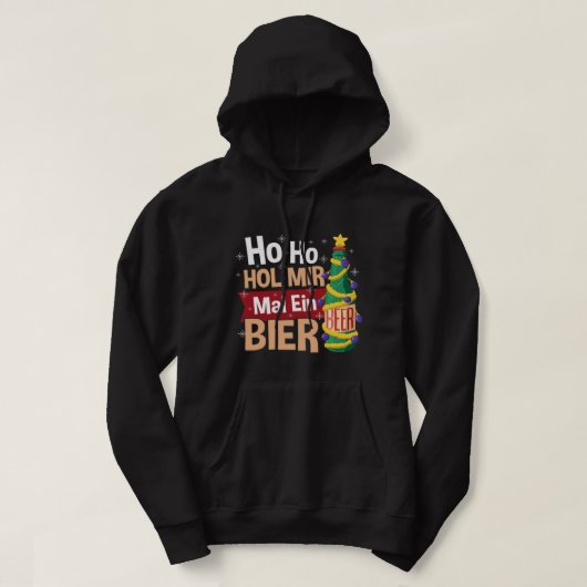 Veste À Capuche Ho Ho Hol mir ein Bier Bier sapin de Noël259 (Design devant)