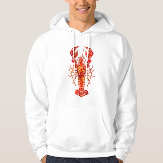 Veste À Capuche Homard polygonal rouge (Devant)