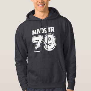 Veste À Capuche Hommes Anniversaire Année Fabriqué en 79 Revêtemen