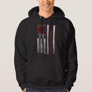 Veste À Capuche Hommes Fier Lacrosse Papa Cool Drapeau Américain U