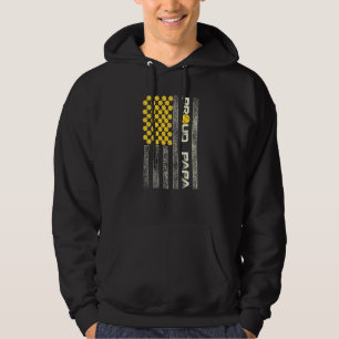Veste À Capuche Hommes Fier Papa Américain Drapeau Softball Père P