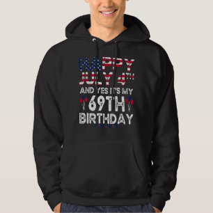 Veste À Capuche Hommes heureux 4 Juillet Et Oui C'est Mon 69e anni