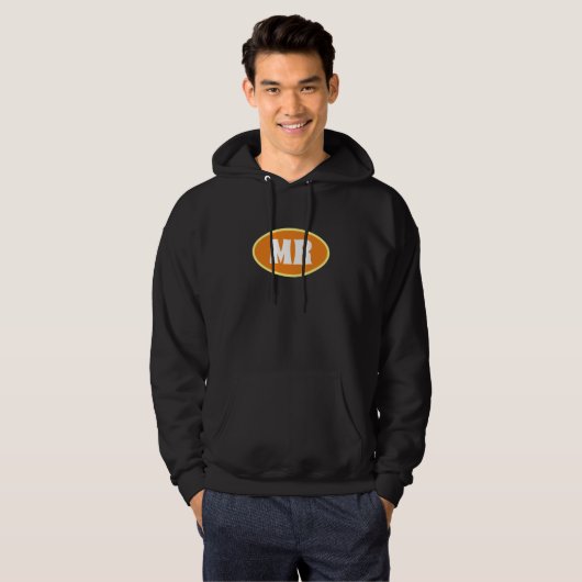 Veste À Capuche Hommes mignon Simple Custom Initial Noir (Devant entier)