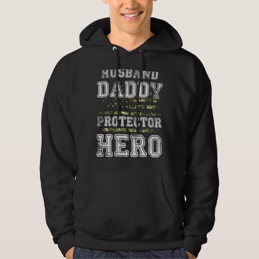 Veste À Capuche Hommes Soldat Daddy Mari Protector Hero Pères (Devant)