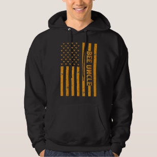 Veste À Capuche Hommes Vintage Bee Drapeau américain Bee Uncle Pèr