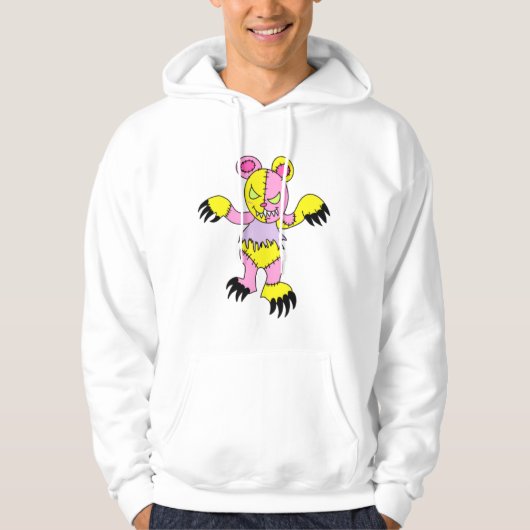 Veste À Capuche Hoodie Ours Patchwork Méchant (Devant)