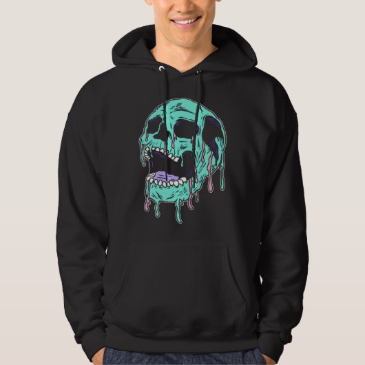 Veste À Capuche Horror Skull Pastel Goth Aesthetic Gothic Emo (Devant)