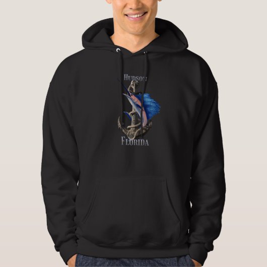 Veste À Capuche Hudson Floride Espadon Marlin Pêche Océan (Devant)