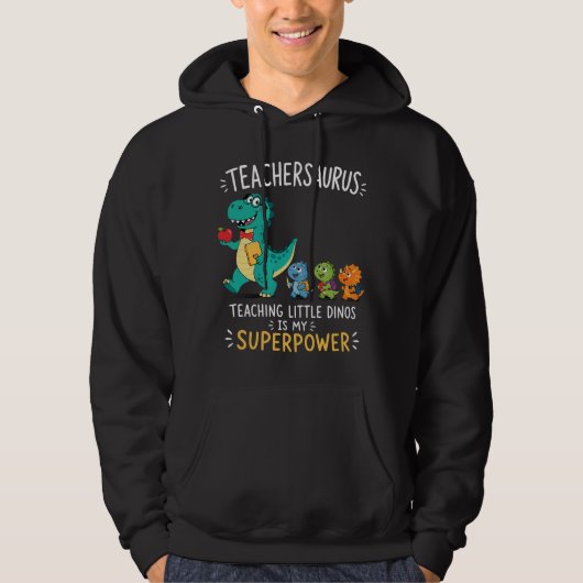 Veste À Capuche Humour de professeur Teachersaurus avec de petits (Devant)