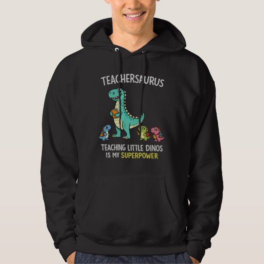 Veste À Capuche Humour de professeur Teachersaurus avec de petits (Devant)
