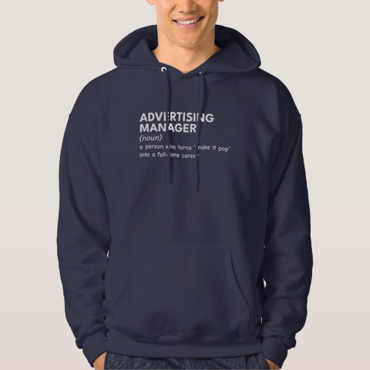 Veste À Capuche Humour de travail du responsable marketing (Devant)