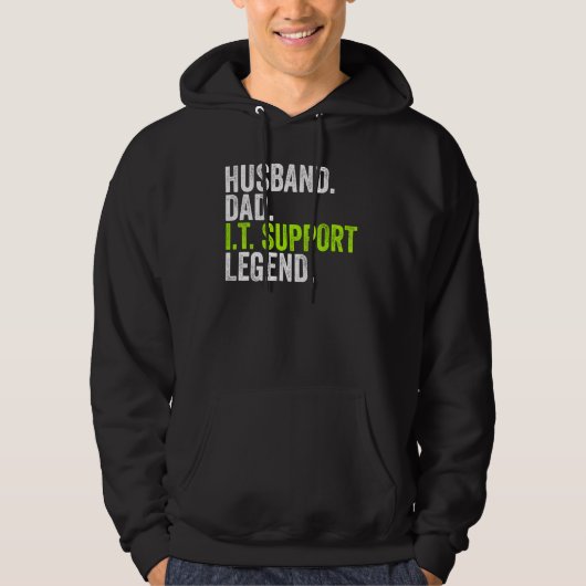 Veste À Capuche Husband Dad I T Support Legend Network Admin  Offi (Devant)