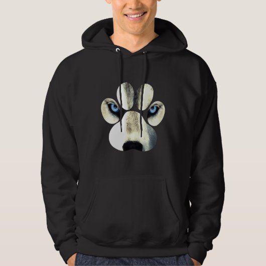 Veste À Capuche Husky Superbe Huskies Paw Face (Devant)