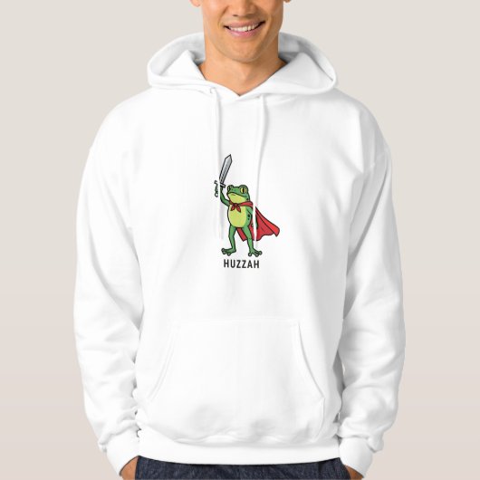 Veste À Capuche Huzzah Frog Chevalier Drôle Citation mème épée (Devant)