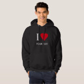 Veste À Capuche I COEUR (votre texte) (Devant entier)