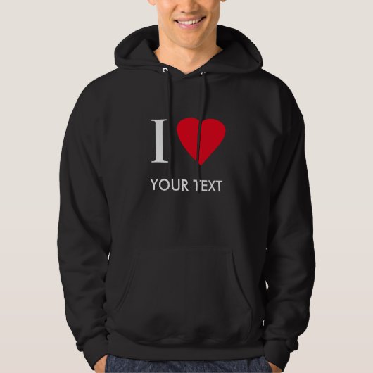 Veste À Capuche I COEUR (votre texte) (Devant)