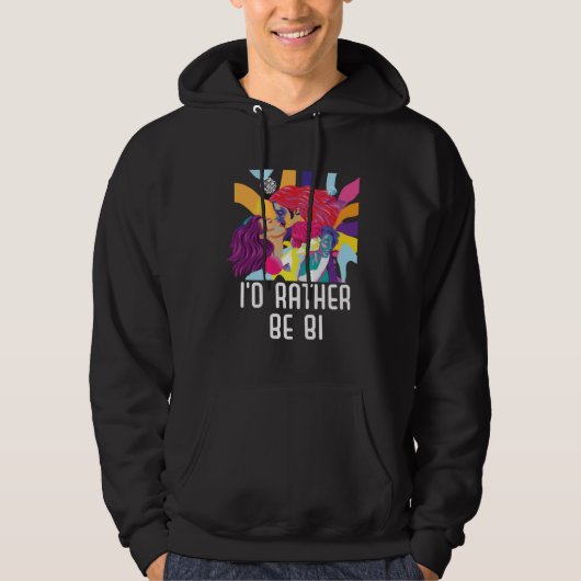 Veste À Capuche I d Rather Be Bi Bisexual Rainbow Pride Bisexualit (Devant)