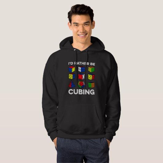 Veste À Capuche I d Rather Be Cubing Speedcubing Speedsolving Cub (Devant entier)