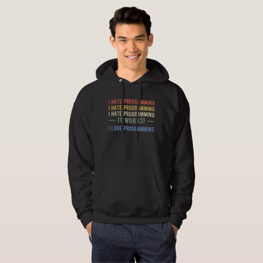 Veste À Capuche I Hate Programmation - Drôle Programmeur I (Devant entier)