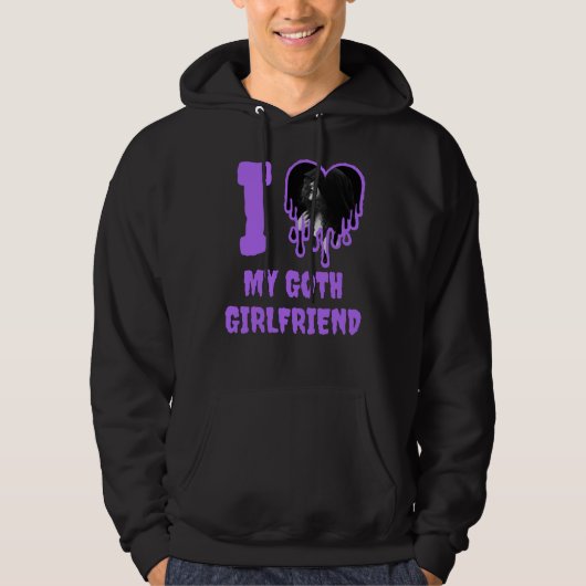 Veste À Capuche I Loth My Goth Girlfriend Purple Heart Photo (Devant)