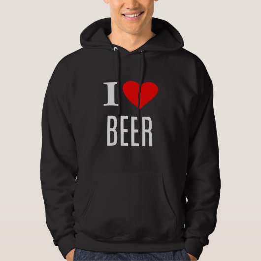 Veste À Capuche I Love Beer - Bière (Devant)