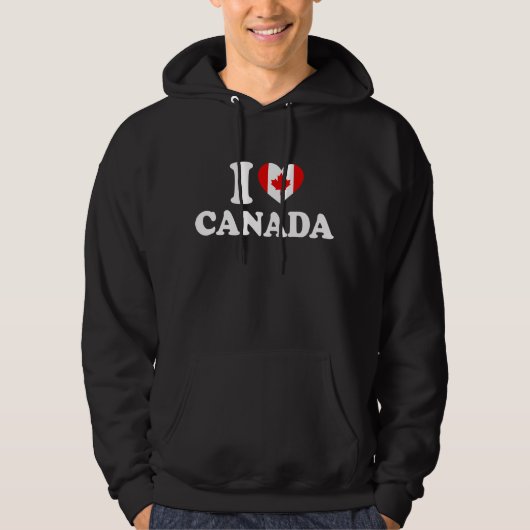 Veste À Capuche I Love Canada - Fier Canadien (Devant)