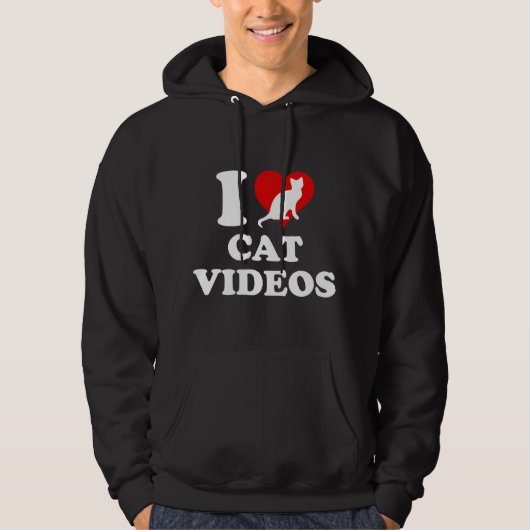 Veste À Capuche I Love Cat Videos (Devant)