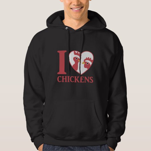 Veste À Capuche I Love Chickens Cu (Devant)