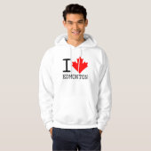 Veste À Capuche I Love Edmonton, Alberta Canada Feuille d'érable (Devant entier)