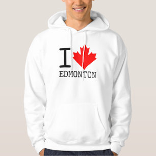 Veste À Capuche I Love Edmonton, Alberta Canada Feuille d'érable