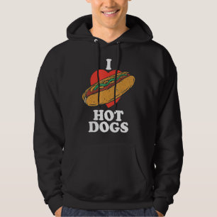 Veste À Capuche I Love Hot Dogs Shirt, Hot Dog Funny pour les femm