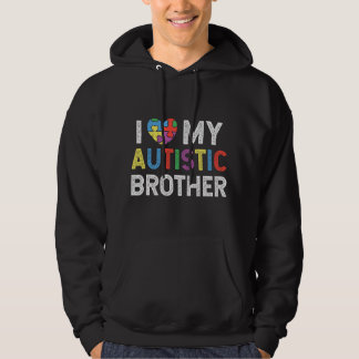 Veste À Capuche I Love My Autistic Brother Autism Awareness Heart