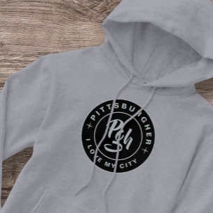 Veste À Capuche I Love my City Pittsburgh Pgh Yinzer Vintage Retro