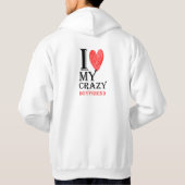 Veste À Capuche I Love My Crazy Boyfriend Purview With Red heart95 (Dos)