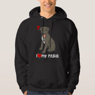 Veste À Capuche I Love My Pitbull Pit Bull Lover Imprimer