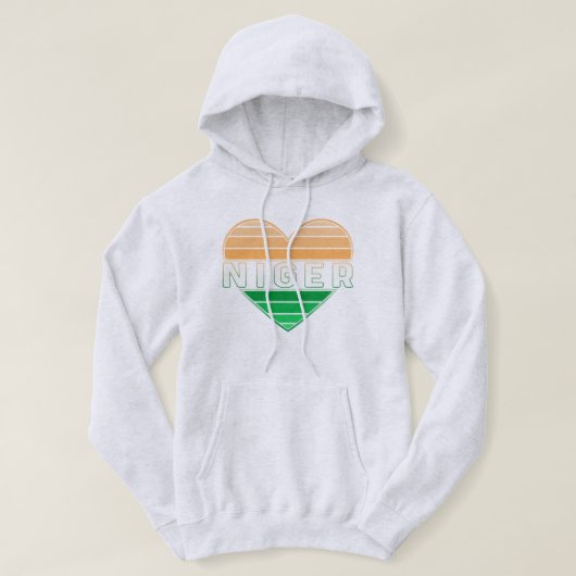 Veste À Capuche I Love Niger, Coeur Nigérien (Design devant)