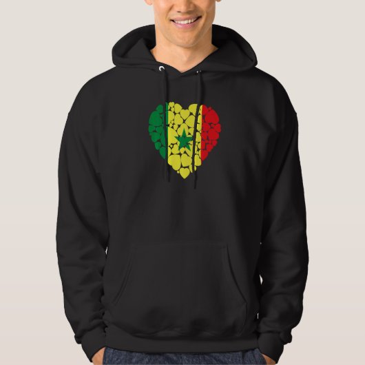 Veste À Capuche I Love Sénégal Drapeau Sénégal (Devant)