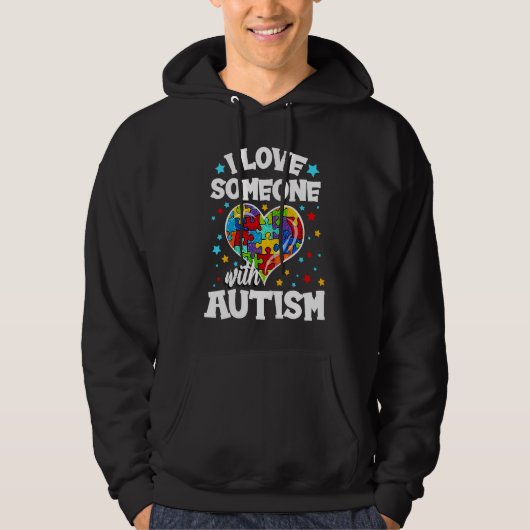 Veste À Capuche I Love Someone with Autism (Devant)