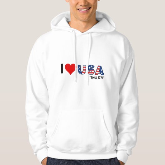Veste À Capuche I ❤️ USA - Depuis 1776 (Devant)