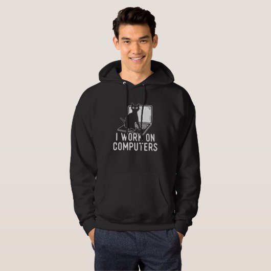 Veste À Capuche I Work On Computers  Cat (Devant entier)