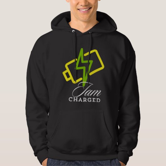 Veste À Capuche Iam Chargé - Vibes Électriques Positives (Devant)