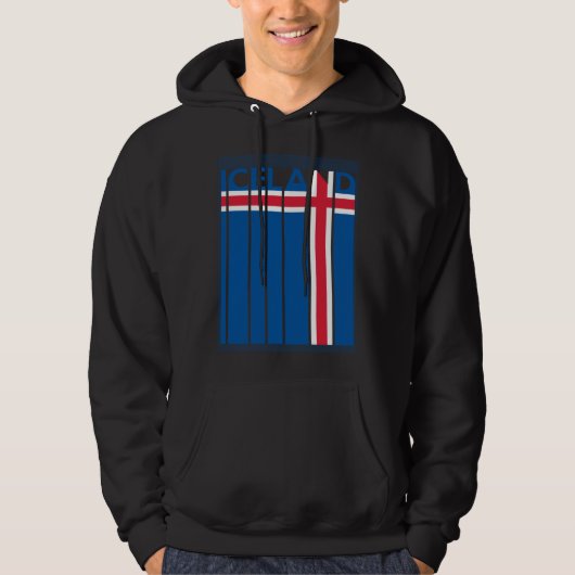 Veste À Capuche Iceland Vintage Icelandic Flag Vacation (Devant)