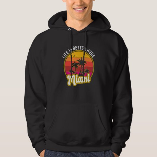 Veste À Capuche Ici Miami Floride (Devant)