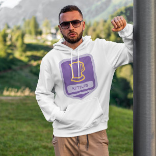 Veste À Capuche Icône de bouilloires violettes et jaunes modernes