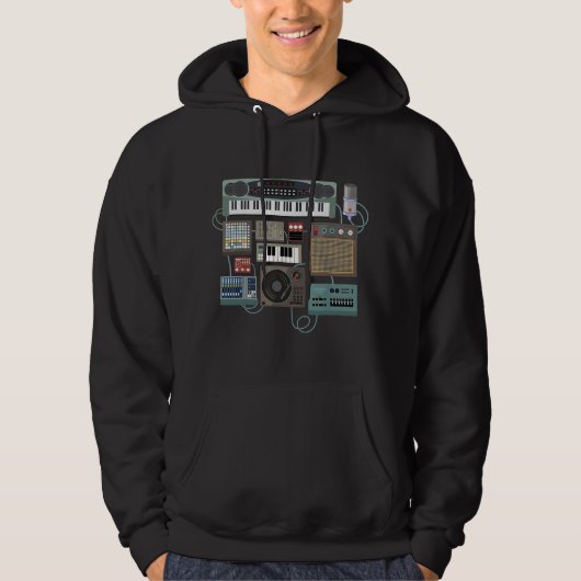 Veste À Capuche Idée de conception de synthétiseur d'amour de mach (Devant)
