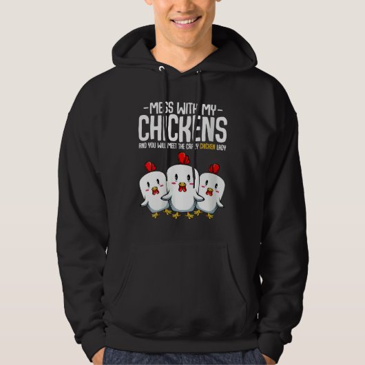 Veste À Capuche Idée de la dame de poulet folle (Devant)