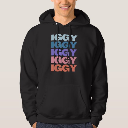 Veste À Capuche Iggy de texte répété moderne (Devant)